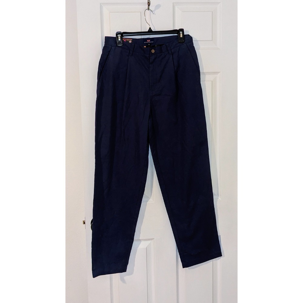 Life of Kings Lieutenant Dan's‎ Pants Pleated Chinos Marine Blue Sz 32 NWT  $178